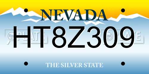 HT8Z309 Nevada License Plate