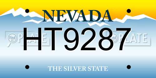 HT9287 Nevada License Plate