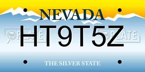 HT9T5Z Nevada License Plate