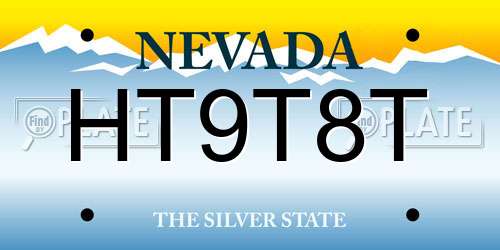 HT9T8T Nevada License Plate