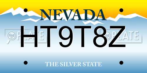 HT9T8Z Nevada License Plate