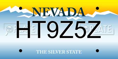 HT9Z5Z Nevada License Plate
