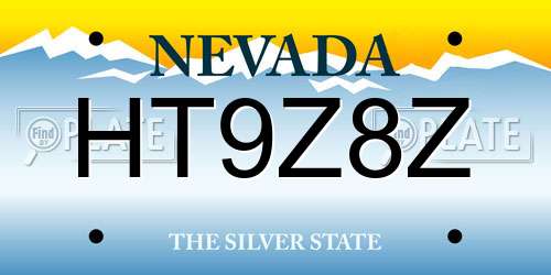 HT9Z8Z Nevada License Plate