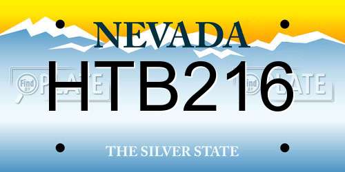 HTB216 Nevada License Plate