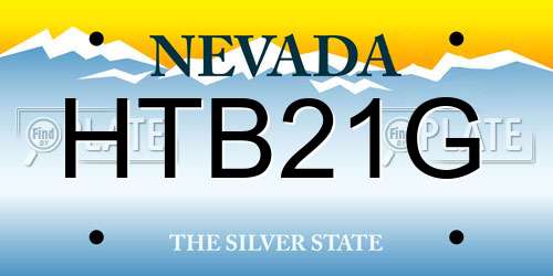 HTB21G Nevada License Plate