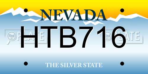 HTB716 Nevada License Plate