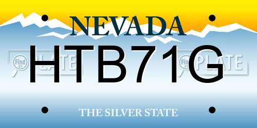 HTB71G Nevada License Plate