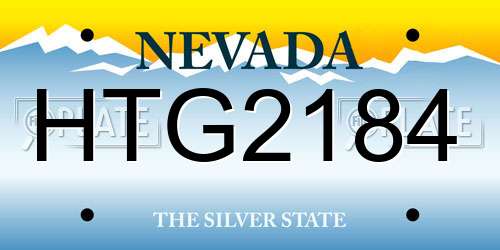 HTG2184 Nevada License Plate