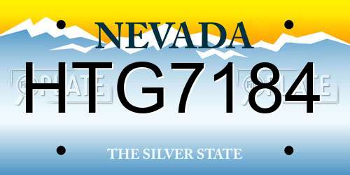 HTG7184 Nevada License Plate