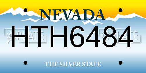 HTH6484 Nevada License Plate