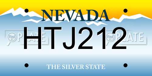 HTJ212 Nevada License Plate