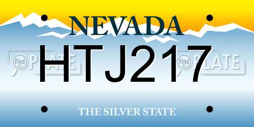 HTJ217 Nevada License Plate