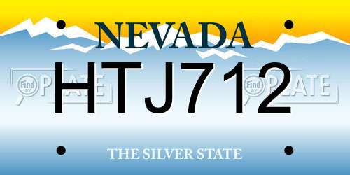 HTJ712 Nevada License Plate