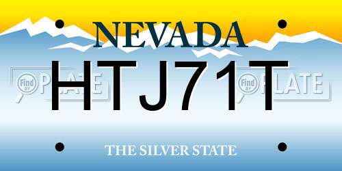HTJ71T Nevada License Plate