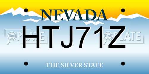 HTJ71Z Nevada License Plate