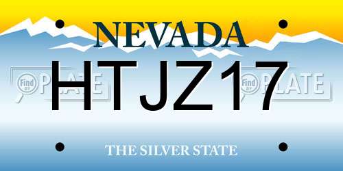 HTJZ17 Nevada License Plate