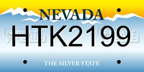 HTK2199 Nevada License Plate