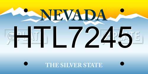 HTL7245 Nevada License Plate