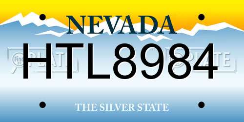 HTL8984 Nevada License Plate
