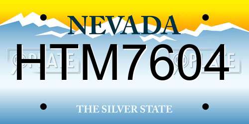 HTM7604 Nevada License Plate