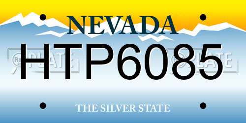 HTP6085 Nevada License Plate