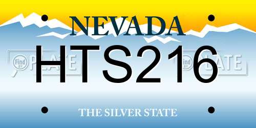 HTS216 Nevada License Plate