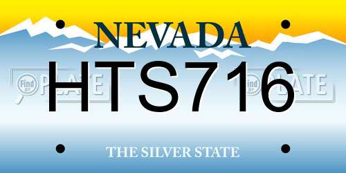 HTS716 Nevada License Plate
