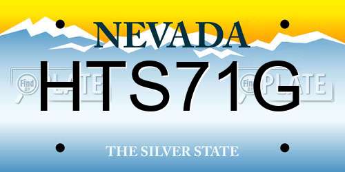 HTS71G Nevada License Plate