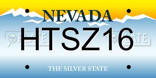 HTSZ16 Nevada License Plate
