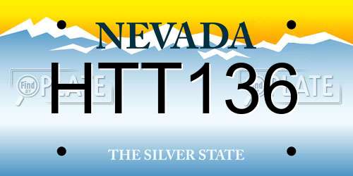 HTT136 Nevada License Plate