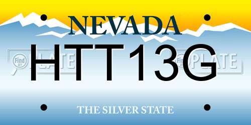 HTT13G Nevada License Plate
