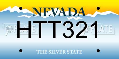 HTT321 Nevada License Plate