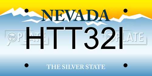 HTT32I Nevada License Plate