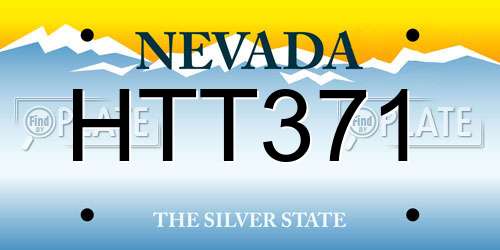 HTT371 Nevada License Plate