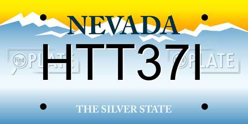 HTT37I Nevada License Plate