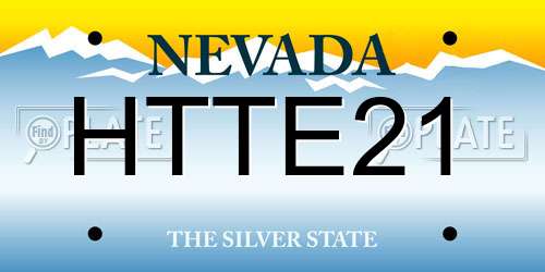 HTTE21 Nevada License Plate