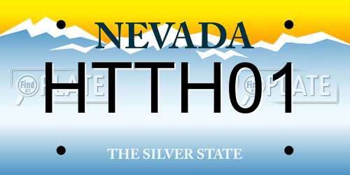 HTTH01 Nevada License Plate