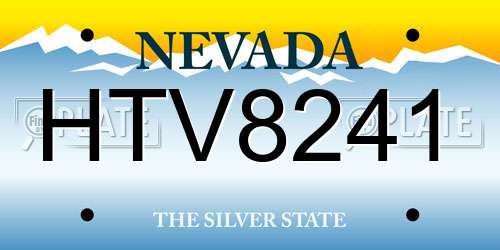 HTV8241 Nevada License Plate