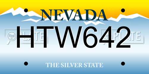 HTW642 Nevada License Plate