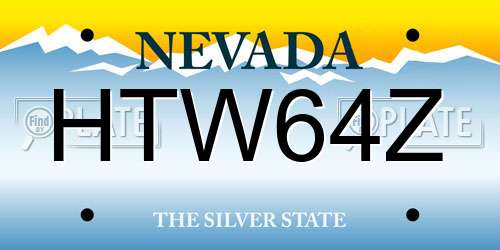 HTW64Z Nevada License Plate