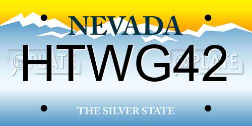 HTWG42 Nevada License Plate