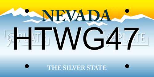 HTWG47 Nevada License Plate