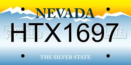 HTX1697 Nevada License Plate