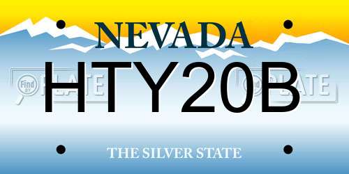 HTY20B Nevada License Plate