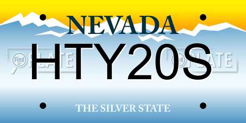HTY20S Nevada License Plate