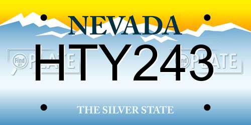 HTY243 Nevada License Plate