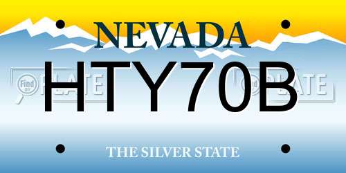 HTY70B Nevada License Plate