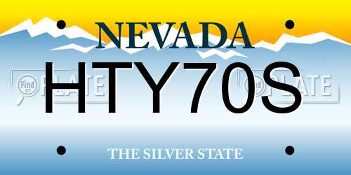 HTY70S Nevada License Plate