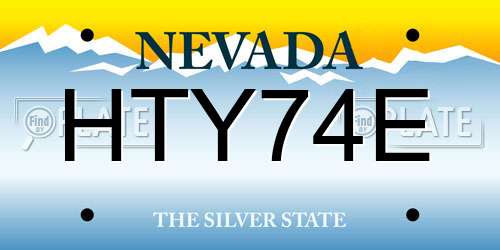 HTY74E Nevada License Plate