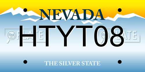 HTYT08 Nevada License Plate